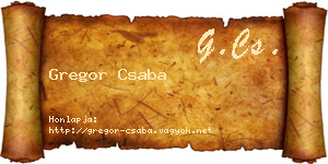 Gregor Csaba névjegykártya