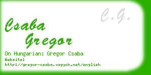 csaba gregor business card